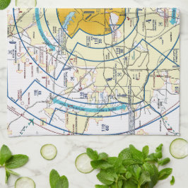 Dallas Ft. Worth Flyway Chart Geschirrtuch