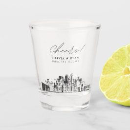 Dallas Gastgeschenk Hochzeit Personalisiert Cheers Schnapsglas