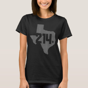 Dallas Landkreis 214 Area Code Texas Sate Map Prid T-Shirt