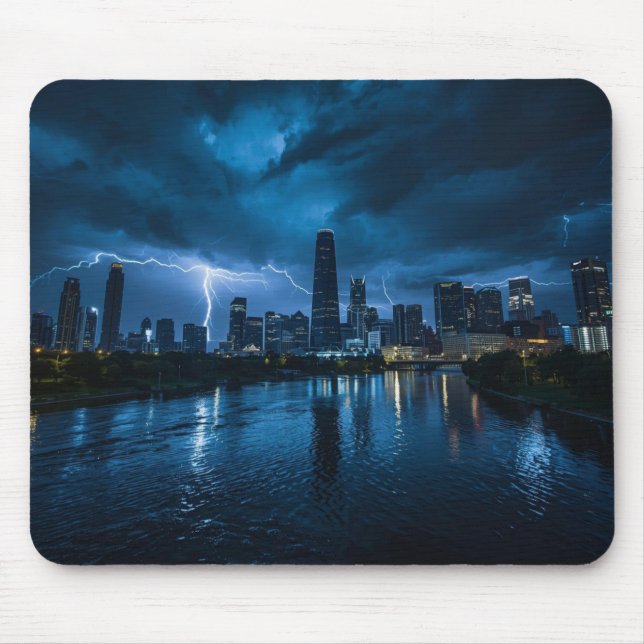 Dallas Lightning-Mauspad - Urban Texas Büro  Mousepad (Vorne)