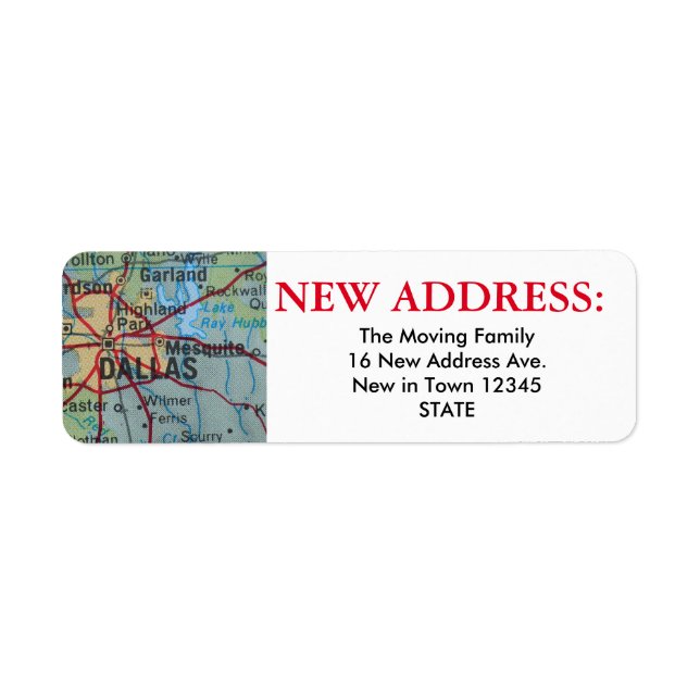 Dallas New Address Label (Vorne)