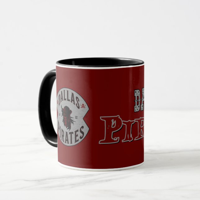 Dallas Pirates Schwarze Tasse (Vorderseite Links)