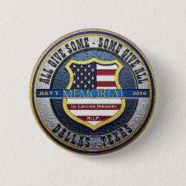 Dallas Police Thin Blue Line Memorial Button