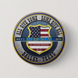 Dallas Police Thin Blue Line Memorial Button