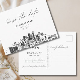 Dallas Save the Date Postcard Wedding Postkarte