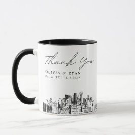 Dallas Sketch Einfache Tasse für Hochzeitscoffee