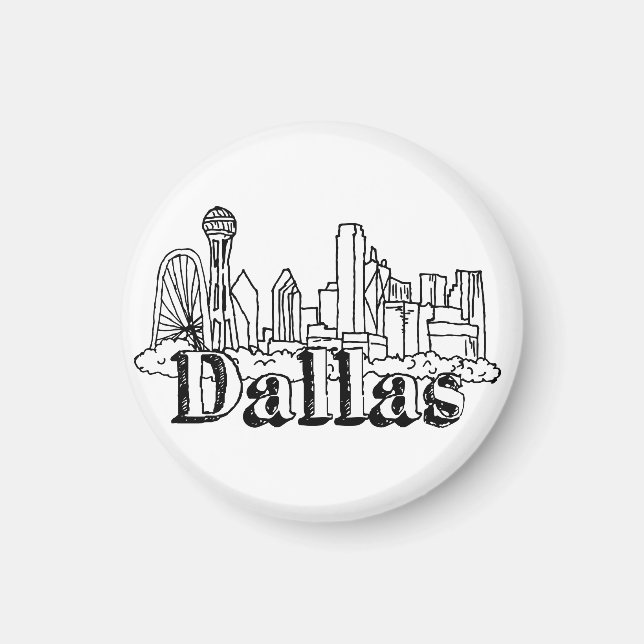 Dallas Skyline Art Design Dallas Skyline Design Magnet (Vorne)