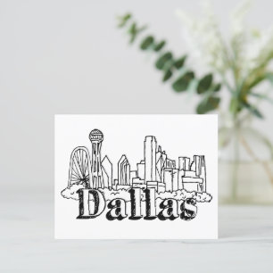 Dallas Skyline Art Design Dallas Skyline Design Postkarte