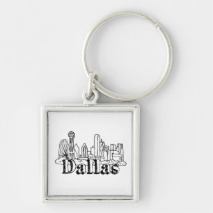 Dallas Skyline Art Design Dallas Skyline Design Schlüsselanhänger