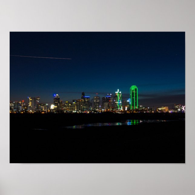 Dallas Skyline Dawn Pano Poster (Vorne)