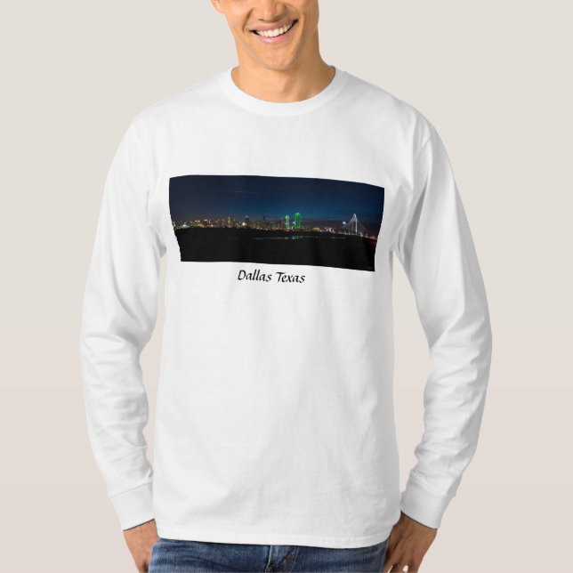 Dallas Skyline Dawn Pano T-Shirt (Vorderseite)