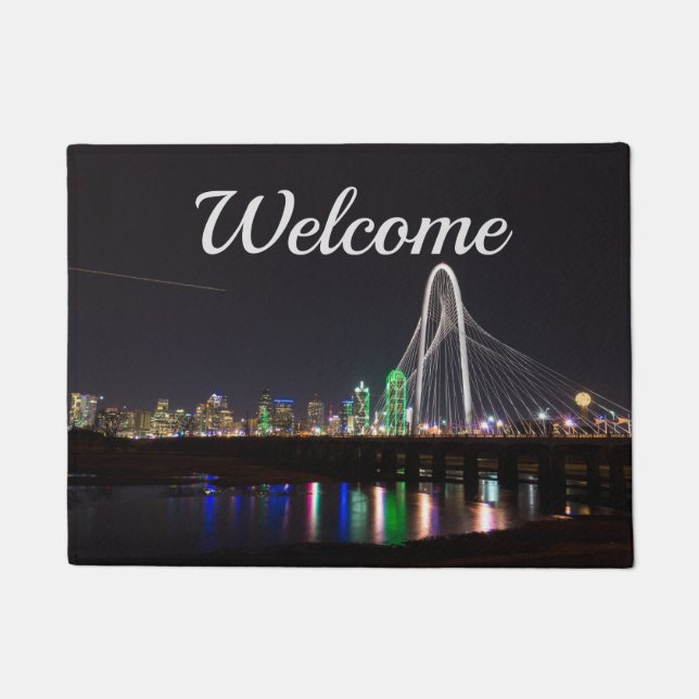 Dallas Skyline Hunt Willkommen Doormat Fußmatte (Vorderseite)