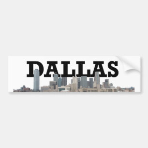 Dallas-Skyline mit Dallas im Himmel Autoaufkleber
