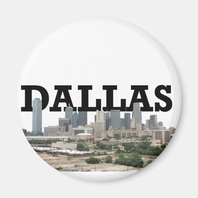 Dallas Skyline mit Dallas im Himmel Magnet (Vorne)