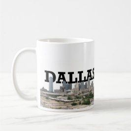 Dallas-Skyline mit Dallas im Himmel Tasse