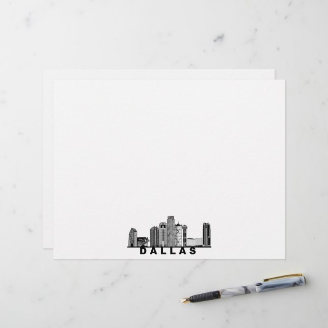 Dallas Skyline Silhouette  Briefbogen (Vorderseite/Rückseite Beispiel)