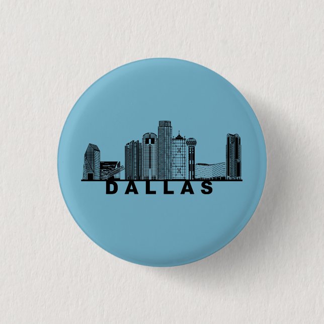 Dallas Skyline Silhouette  Button (Vorderseite)