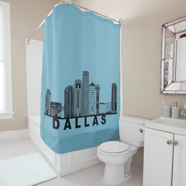 Dallas Skyline Silhouette  Duschvorhang (Beispiel)