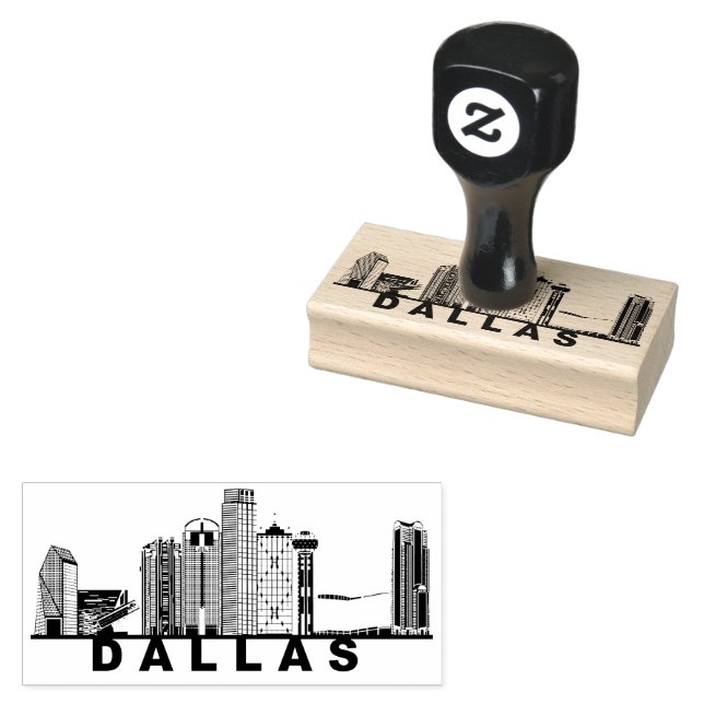 Dallas Skyline Silhouette  Gummistempel (Stempel)