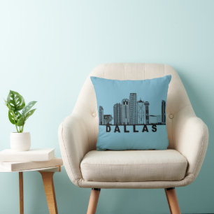 Dallas Skyline Silhouette Kissen