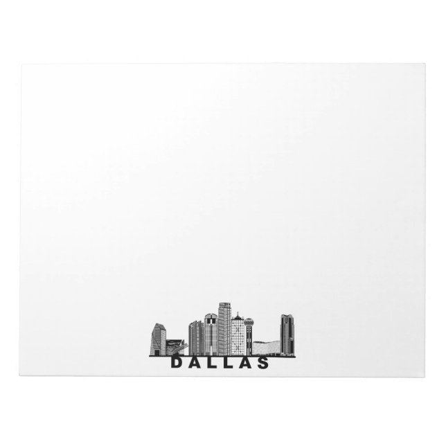 Dallas Skyline Silhouette  Notizblock (Vorderseite)