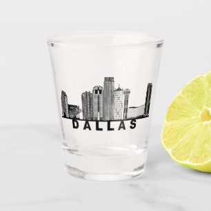 Dallas Skyline Silhouette  Schnapsglas