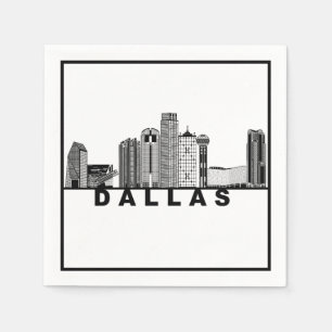 Dallas Skyline Silhouette Serviette