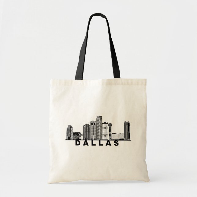 Dallas Skyline Silhouette  Tragetasche (Vorne)