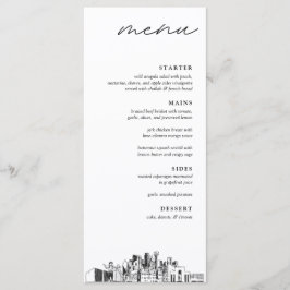 Dallas Skyline Wedding Dinner Menu Menükarte