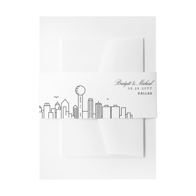 Dallas Skyline Wedding | Einladungsbanderole (Vorderseite Beispiel)