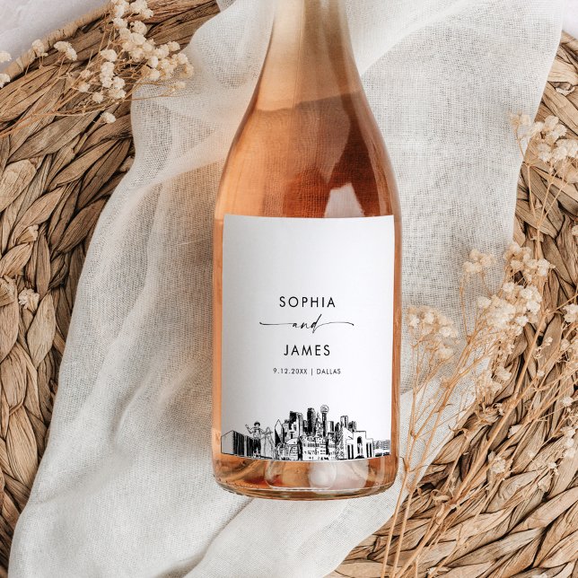 Dallas Skyline Weinetikett (Von Creator hochgeladen)