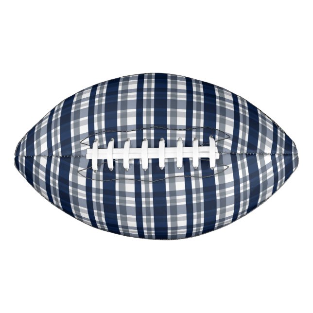 Dallas Sportfan Navy Blue Silver Kariert gestreift Football (Vorderseite)
