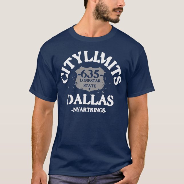 Dallas-Stadt-Grenzen T-Shirt (Vorderseite)