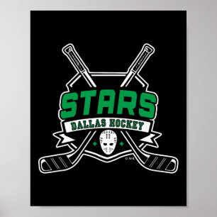 Dallas Stars Hockeyschläger Schwarz Offiziell lize Poster
