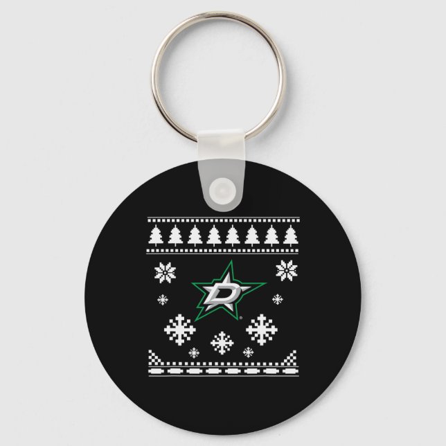 Dallas Stars Ugly Christmas Sweater Holidaze Schlüsselanhänger (Vorderseite)
