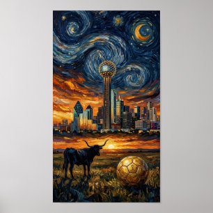 Dallas Sternenhimmel-Silhouette Weltmeisterschaft Poster