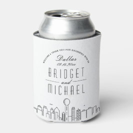 Dallas Stylized Skyline | Wedding Can Cooler Dosenkühler