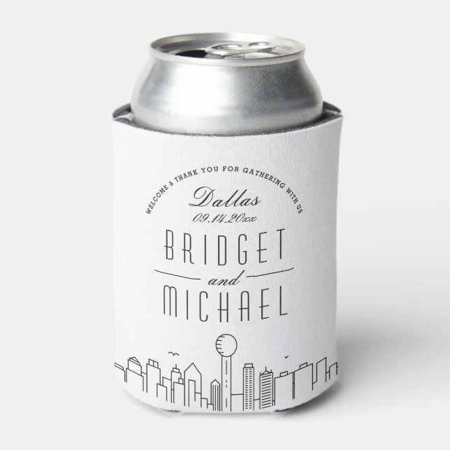 Dallas Stylized Skyline | Wedding Can Cooler Dosenkühler (Kanne Vorderseite)