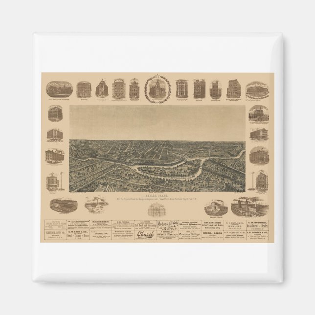 Dallas Texas 1892 Magnet (Vorne)