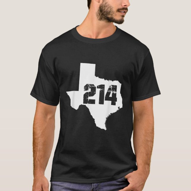 Dallas Texas 214 Bereichscode T-Shirt (Vorderseite)