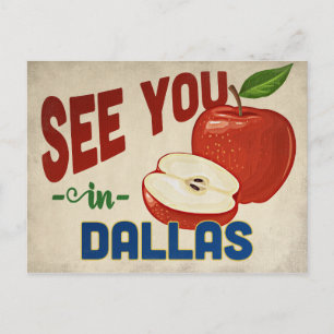 Dallas Texas Apfel - Vintage Reise Postkarte