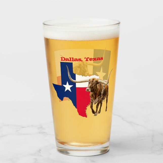 Dallas, Texas, Bierglas Glas (Vorne (Gefüllt))