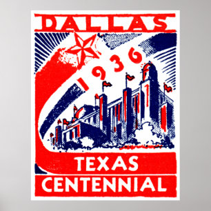 Dallas Texas Centennial 1936 Poster
