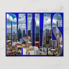 Dallas Texas City Skyline Typografische Postkarte