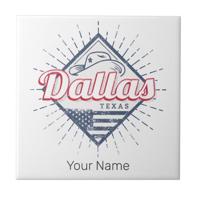 Dallas Texas City United Staaten Vintag USA Fliese (Vorderseite)