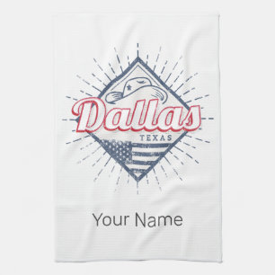 Dallas Texas City United Staaten Vintag USA Geschirrtuch