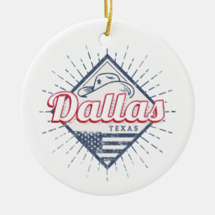 Dallas Texas City United Staaten Vintag USA Keramik Ornament