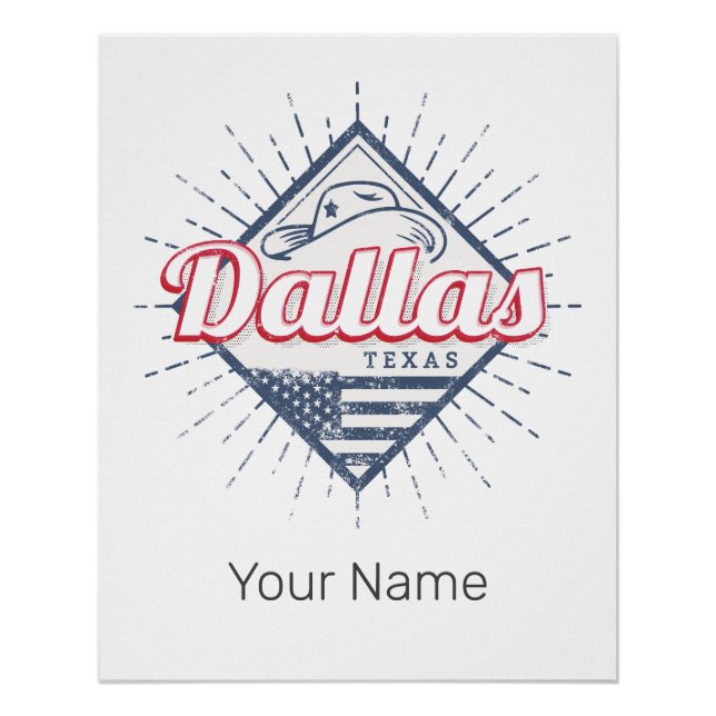 Dallas Texas City United Staaten Vintag USA Poster (Vorderseite)