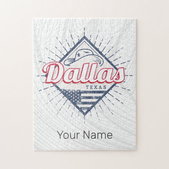 Dallas Texas City United Staaten Vintag USA Puzzle (Vertikal)