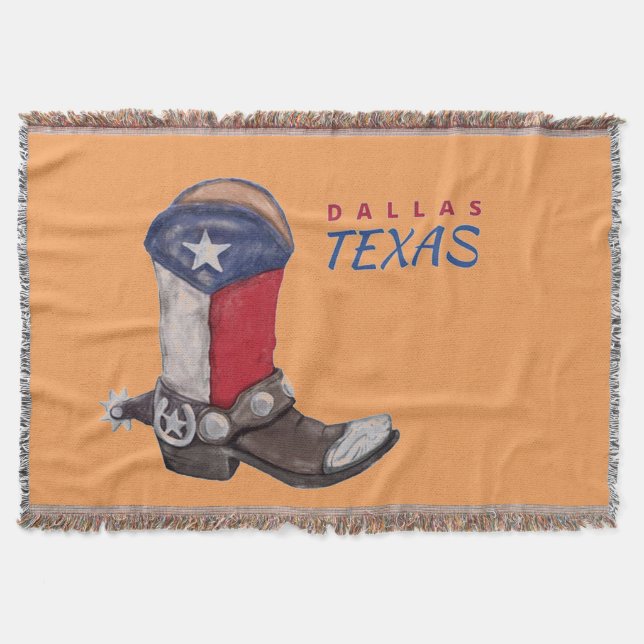 Dallas Texas Cowboy Boot Decke (Vorderseite)